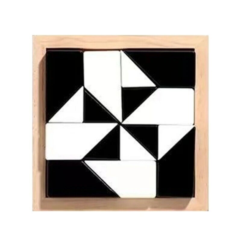 Kids Block Toy Black White Block Puzzle Toy Building Block Toy Hand Eye Coordination Training Toy for Toddlers Dropship