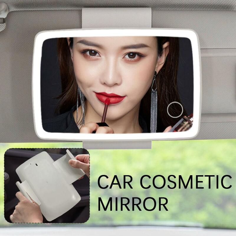 Espejo de tocador de coche con brillo de tres velocidades, espejo cosmético HD, placa de visera solar para niñas y mujeres, accesorios interiores de coche M5L1