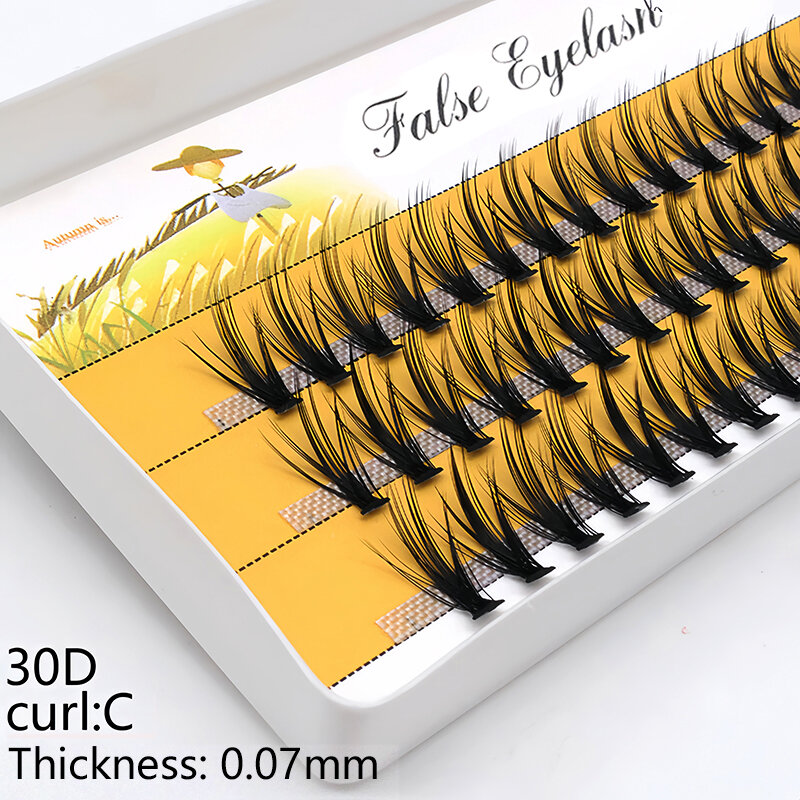 60 pacotes/box10/20/30D Individual Cluster Cílios Natural extensão Russia Eyelash Cluster Maquiagem ferramenta para cílios falsos