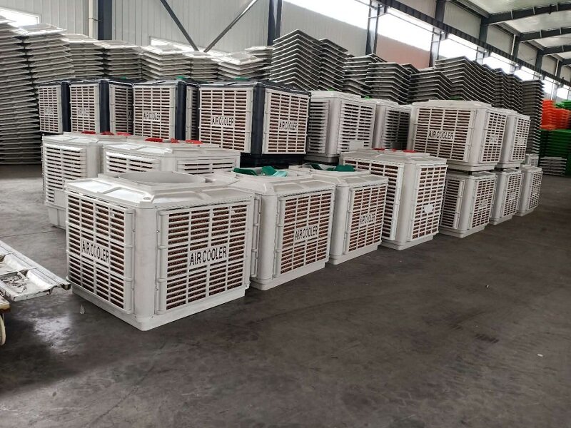 Industrial Evaporative Water-Cooled Air Conditioner Wet Curtain 2.2KW 22000m3/h Air Cooler For Plant Cooling 18000BTU
