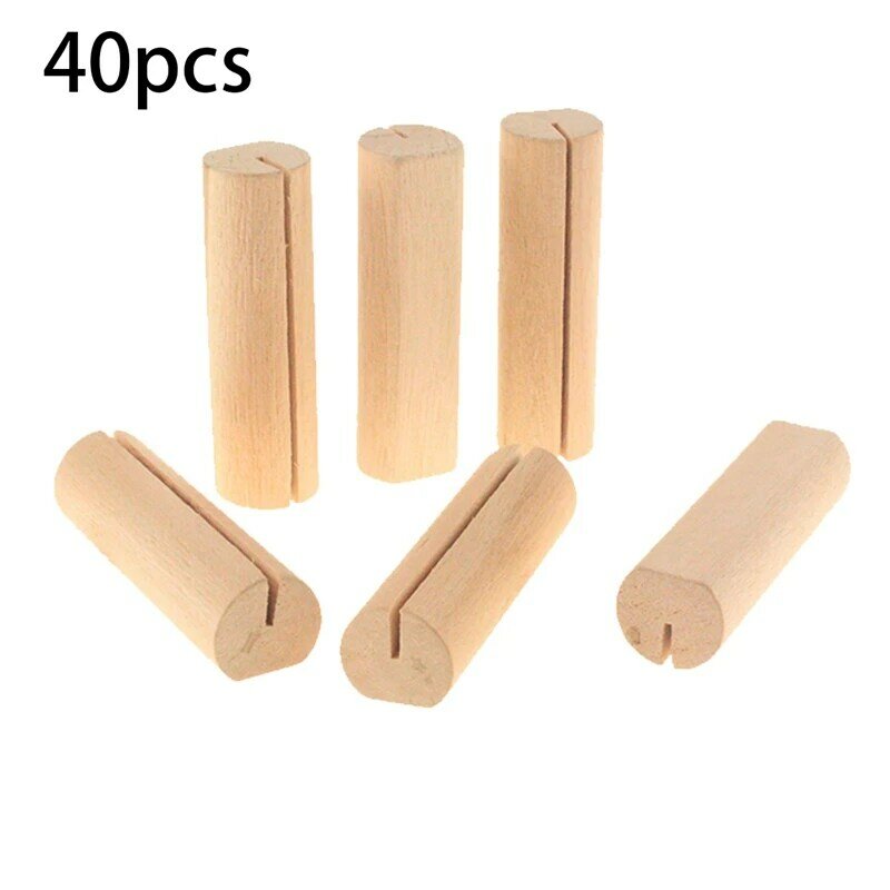 40-Piece Wooden Place Card Base, Photo Stand Base, Table Number Stand Base, Suitable For Country Wedding Parties Durable