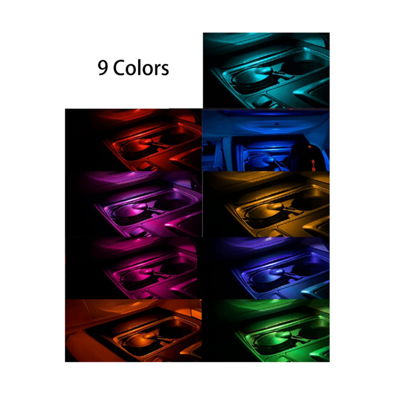 Cubierta de tablero de cigarrillos de coche, lámpara de atmósfera negra, 9 colores, para BMW Serie 3 /GT/4, F30, F32, F34, F36