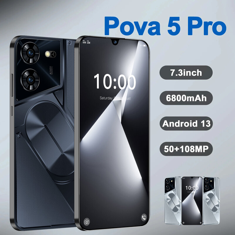 Versione globale originale Pova 5 Pro Smartphone Dimensity 9300 16G + 1TB 6800mAh 50 + 108MP 4G/5G cellulare Android cellulare