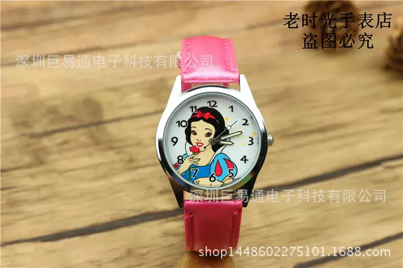 Hot Selling Disney Series Cartoon Watche Snow White Quartz Watches Men and Women Belt Wristwatches Creative Gifts Birthday Gifts