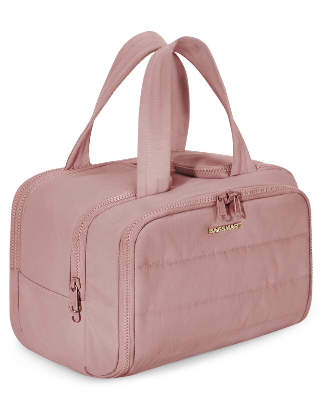 BAGSMART Makeup Large Capacity Storage Bag Lightweight Wide-open Cosmetic Bag for Women Make Up Organizer Bag Travel Essentials