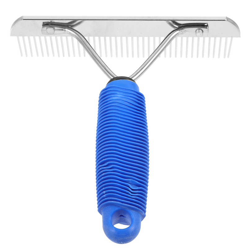 Horse Cleaning Brush Pet Hair Comb Dematting Rubber Handle Remover for Dogs Rake Removal