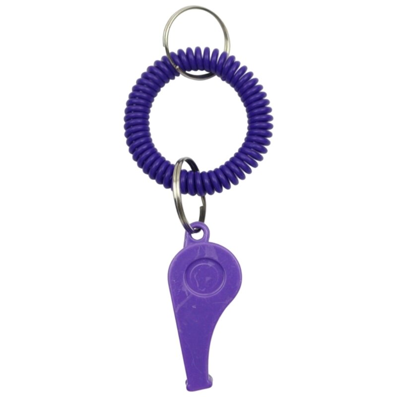6Pcs Loud Clearly Plastic Sports with Stretchable Coil KeyRing Childrens Football Noise Maker