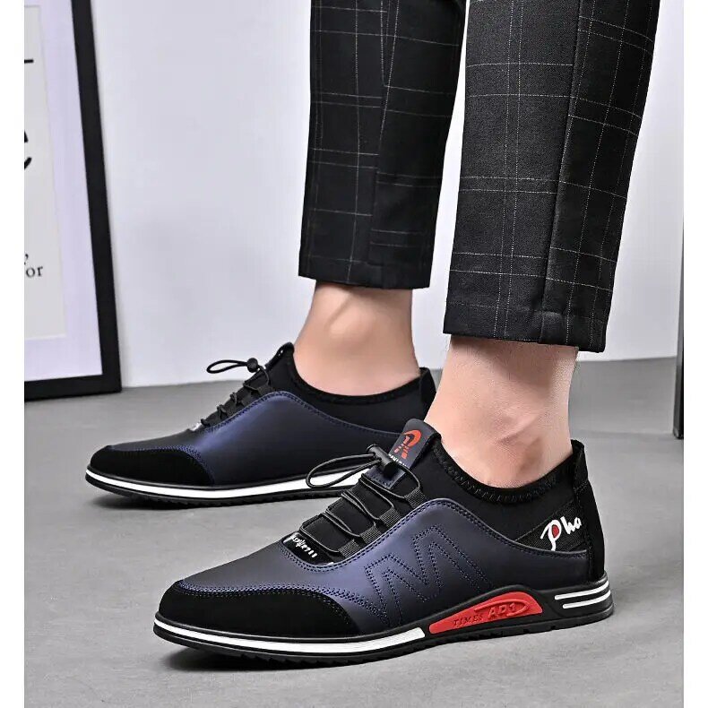 Mode Männer Leder bequeme Slip erhöhte Ferse Schuhe Herren Freizeit schuhe männlich Büro Business Kleid Outdoor Sport Turnschuhe