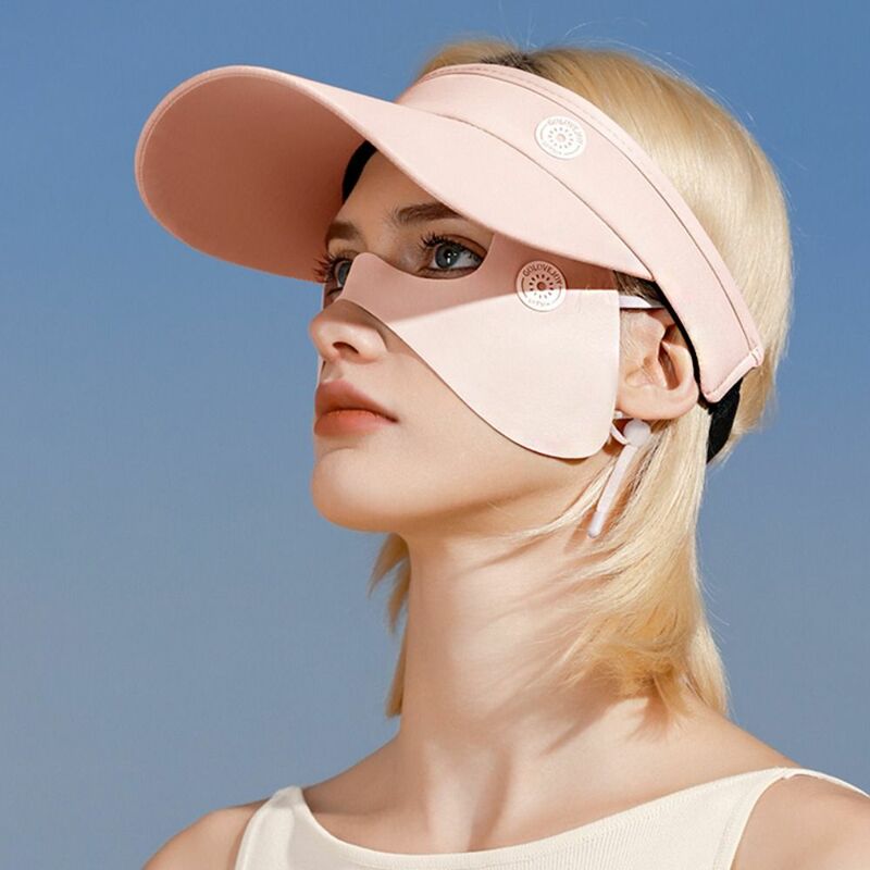 Verão Ice Silk Sunscreen Face Scarf, Face Cover Scarves, Proteção para os olhos, Patches de golfe monocromáticos, golfe