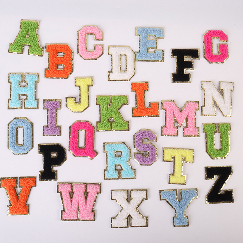 A-Z Letters Bordados Patches, Adesivos Auto-Adesivos, Decalque para DIY, Decoração Saco de Roupas, Mochila, T-Shirt, 5,5 cm