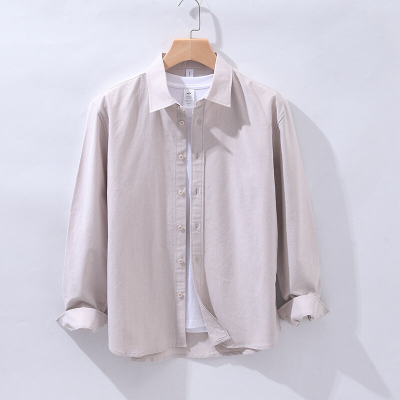 Camisa de manga larga para hombre, camisa blanca pura, ajustada, informal, de negocios, para trabajo profesional, versión coreana, 817