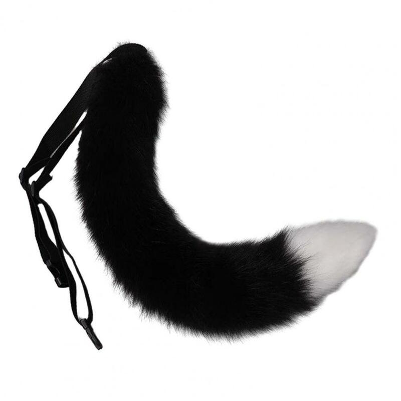Faux Fur Tail Faux Fur Fox Wolf Tail Cosplay Costume Props with Adjustable Belt for Japanese Style Party Outfit Kawaii Furry
