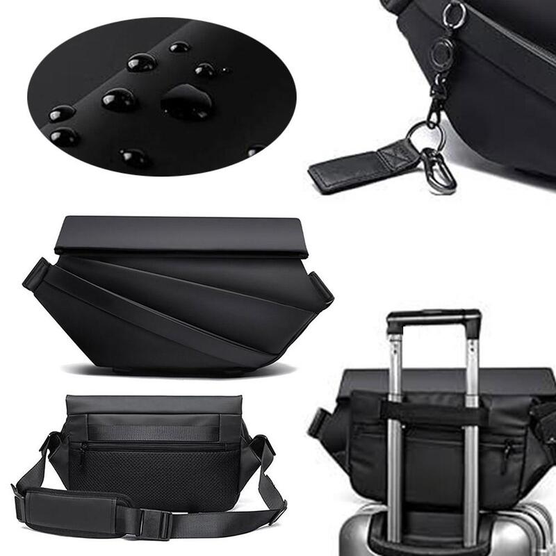 حقيبة كروس بودي متعددة الاستخدامات للرجال ، حزام كتف قابل للتعديل ، مقاوم للماء ، ركوب الدراجات ، السفر ، مرحبا ، V5R2