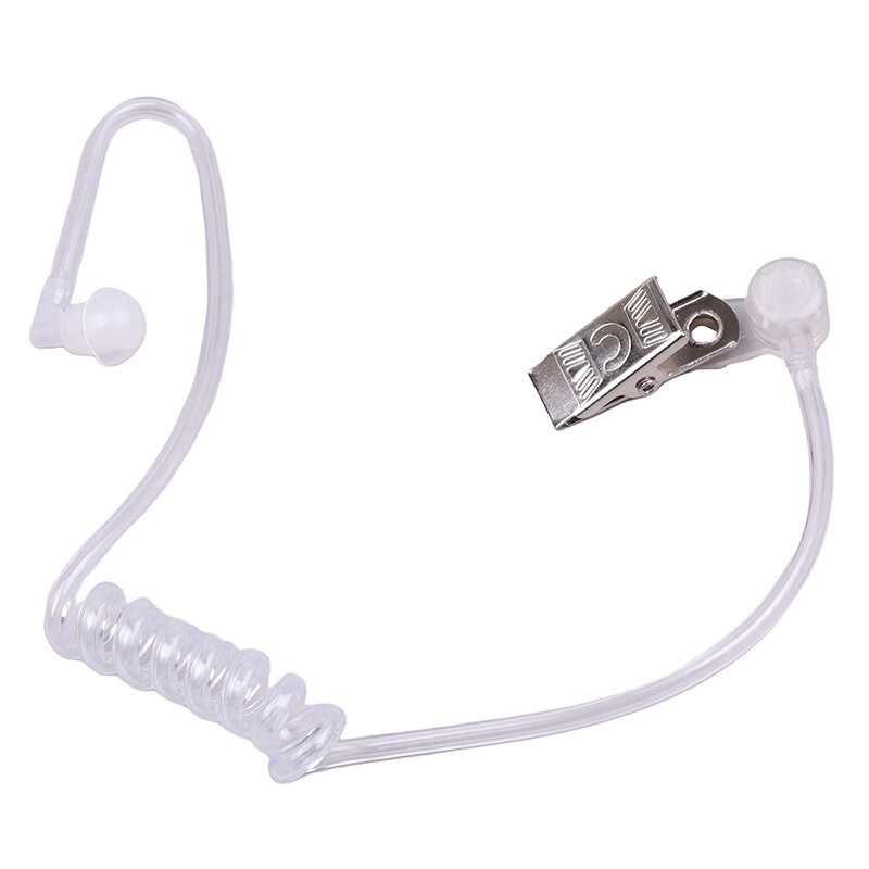 Bouchons d'oreille à tube d'air acoustique avec clip en métal, casque d'écouteur talkie, radio bidirectionnelle, perforé, 1 jeu