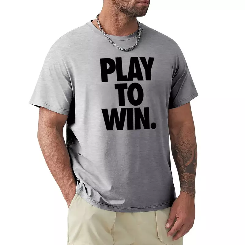 Play to go T-shirt personalizável para homens, roupas Funnys