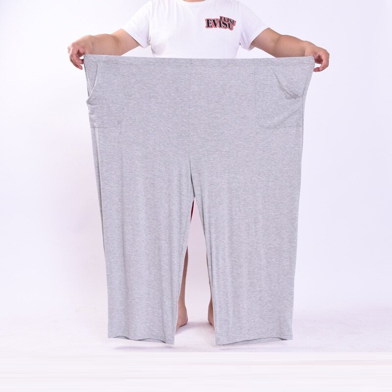 Брюки мужские из модала, эластичные тонкие штаны для сна, дышащая мягкая свободная эластичная одежда для дома, модель 8XL, весна-лето