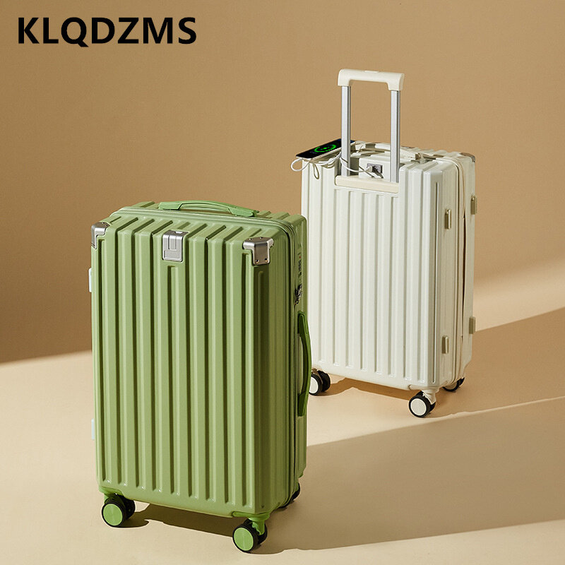 Многофункциональный чемодан на колесиках KLQDZMS для мужчин и женщин, прочный чемодан на колесиках для кодов 20, 22, 24, 26 дюймов
