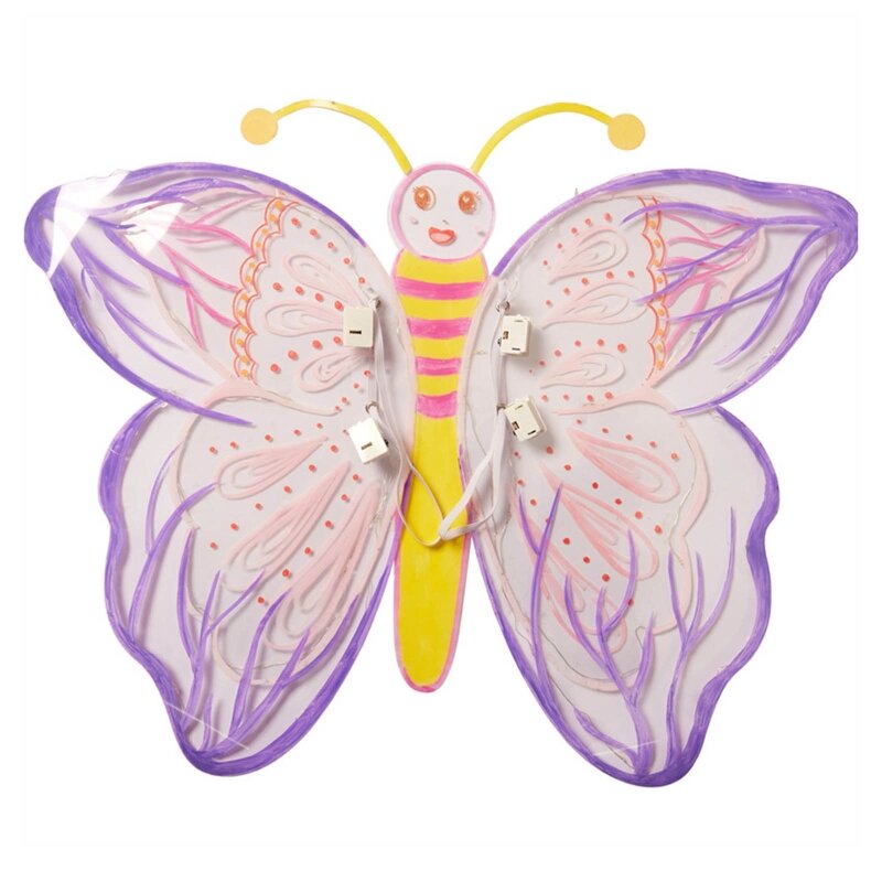เจ้าหญิงสำหรับปีกผีเสื้อ LED DIY ปีกชุดหัตถกรรม ของเล่น Fairy ปีกเด็กหญิงโปรดปรานเครื่องแต่งกายส่องสว่าง Dropship