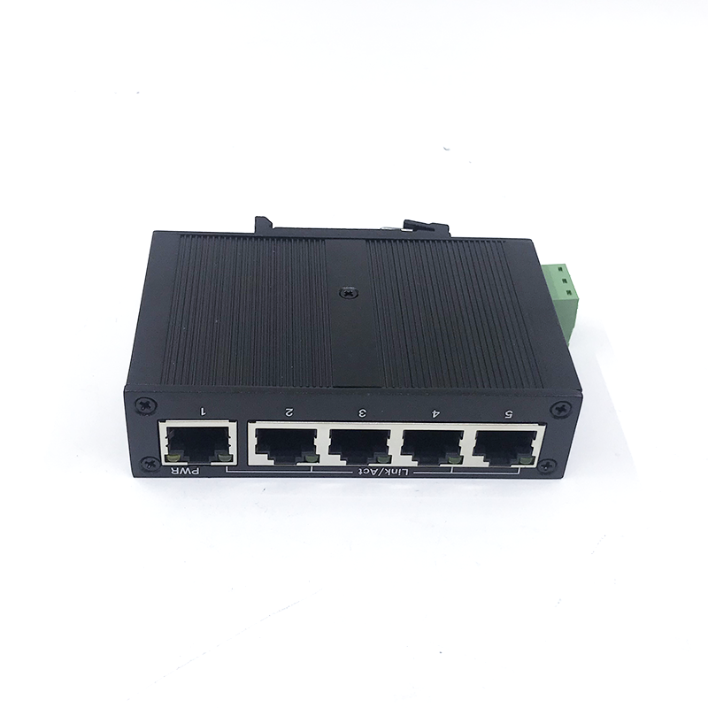 Interruptor Ethernet industrial, mini 5port, 10/100m, 5v-58v, 100m, proteção contra raios, 4kv, antiestático
