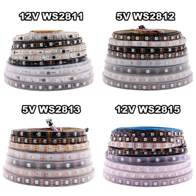 WS2812B WS2811 WS2813 WS2815 RGBIC Pixel LED Strip Light Individually Addressable 30/60/144Leds/m Tape Lights WS2812 IP30/65/67