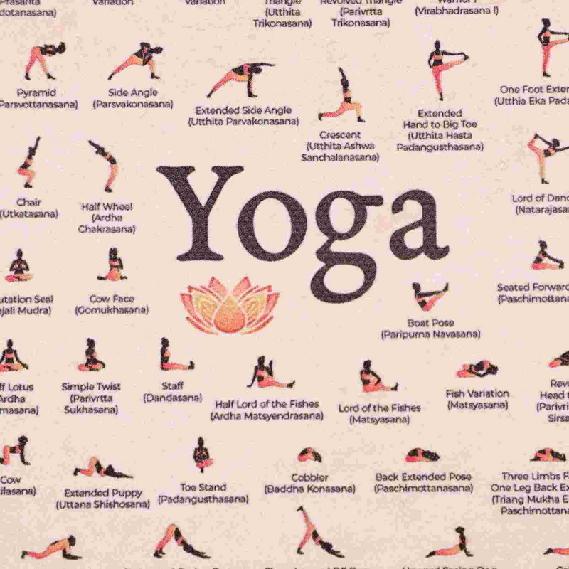 Vintage Yoga Poster decorativo, alongamento Exercício Canvas, Household Picture, Fitness, 6 pcs
