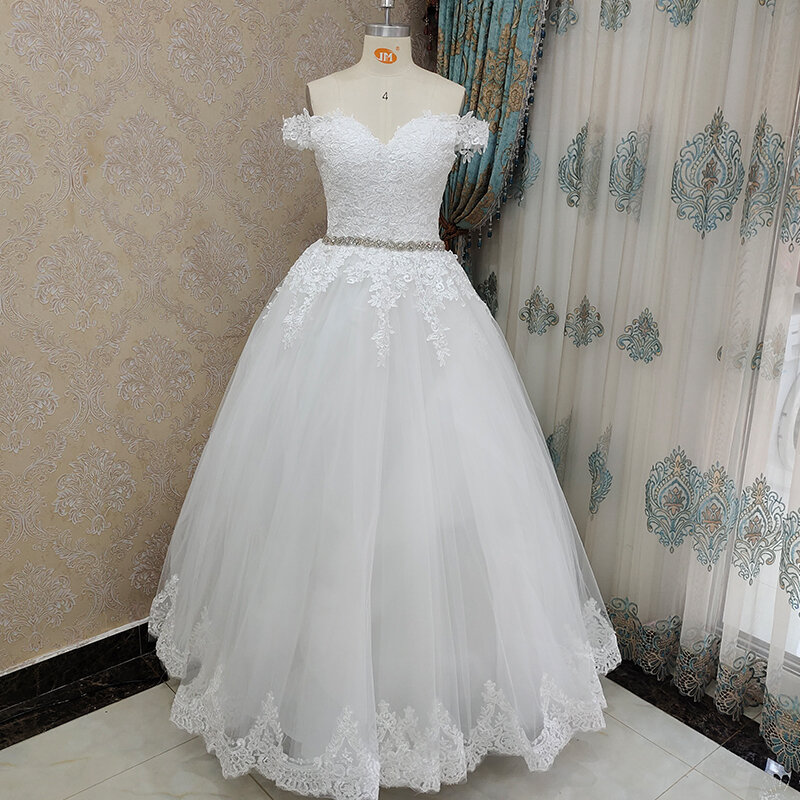 9183 2024 bahu bordir menawan Sweetheart gaun pernikahan putih buatan khusus ukuran gaun pesta gaun pengantin