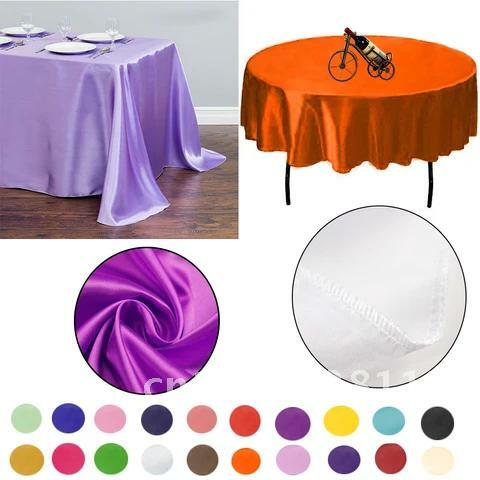 Satin Rectangular Tablecloth for Wedding Party Christmas Round Table Cloth Dining Table Cover Banquet Home Decoration