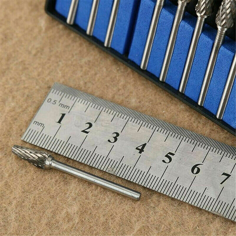 10PCS Tungsten Carbide Drill Bits 3x6mm Rotary Burrs Metal Diamond Grinding Woodworking Milling Cutters Drill Bits Hardware