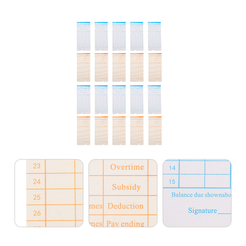 100 Sheets of Sheet Attendance Cards paper Double-sided Attendance Cards