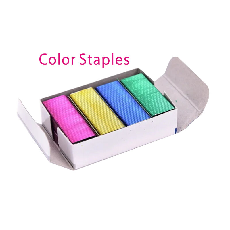 Staples berwarna universal 24/6 12 # penjilid alat tulis kantor staples jilidan baja tahan karat cocok untuk jilidan staples kecil