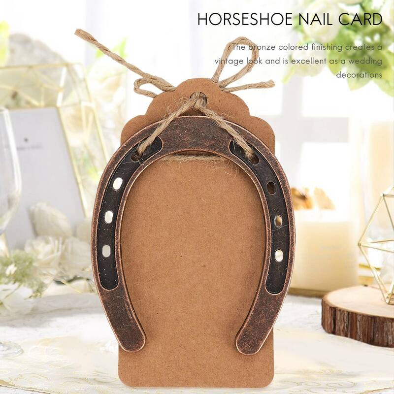 10Pcs Good Lucky Horseshoe Wedding Favors with Kraft Tags Rustic Horseshoe Gifts for Vintage Wedding Party Decorations