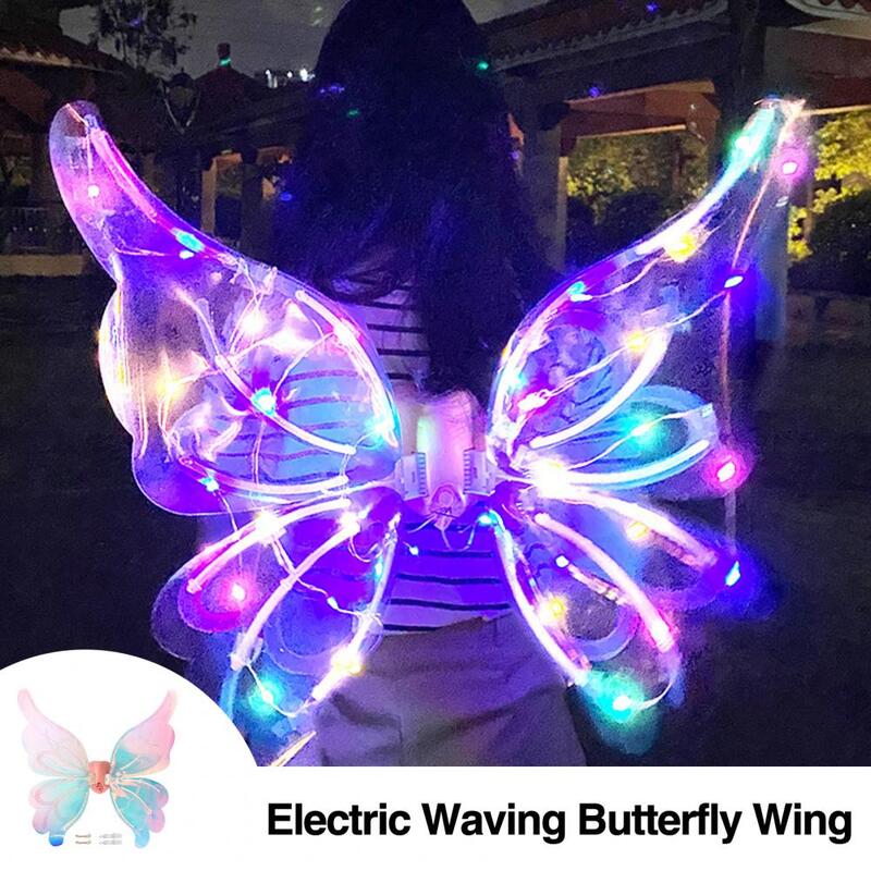 Verträumter Schmetterlings flügel Farbwechsel leuchtende Schmetterlings flügel für Festivals Partys elektrische Engels kostüm zubehör für Mädchen