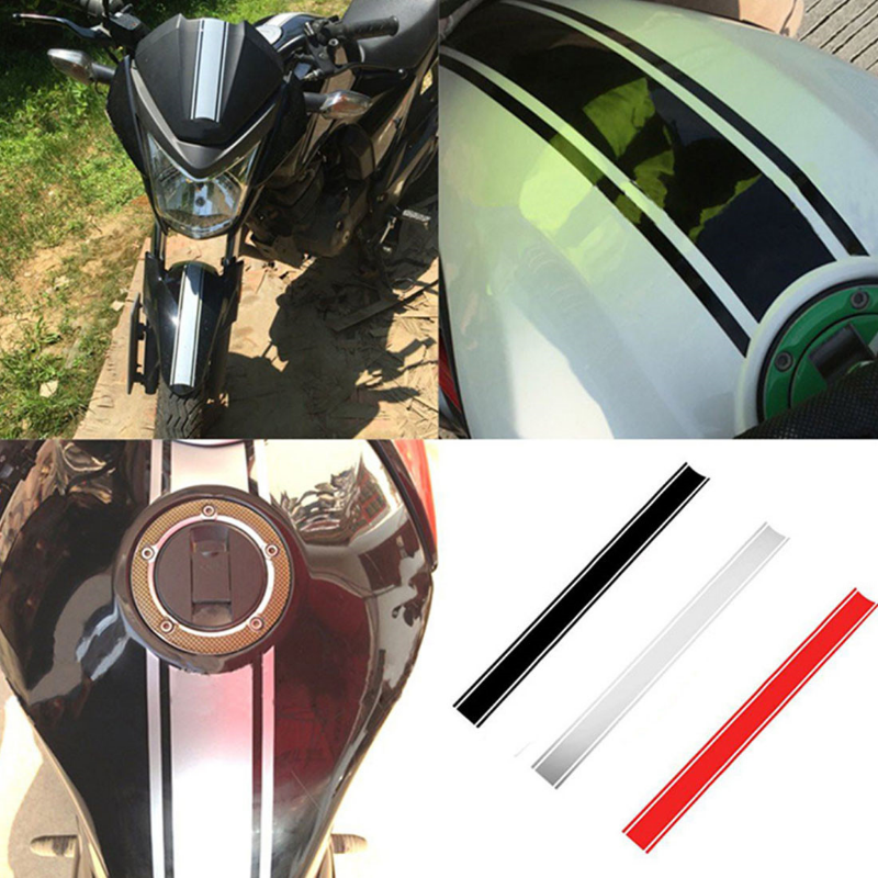 Pegatinas de motocicleta de 50cm para coche, cubierta de tanque de combustible DIY, pegatinas reflectantes impermeables para accesorios de motocicleta de carreras
