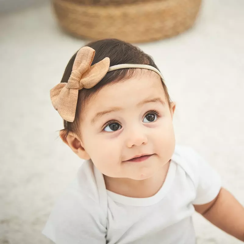Conjunto de accesorios para el cabello para niña, turbante de algodón y nailon de Color sólido para recién nacido, banda para el pelo, lazos para niños, diadema para bebé, 3 uds.