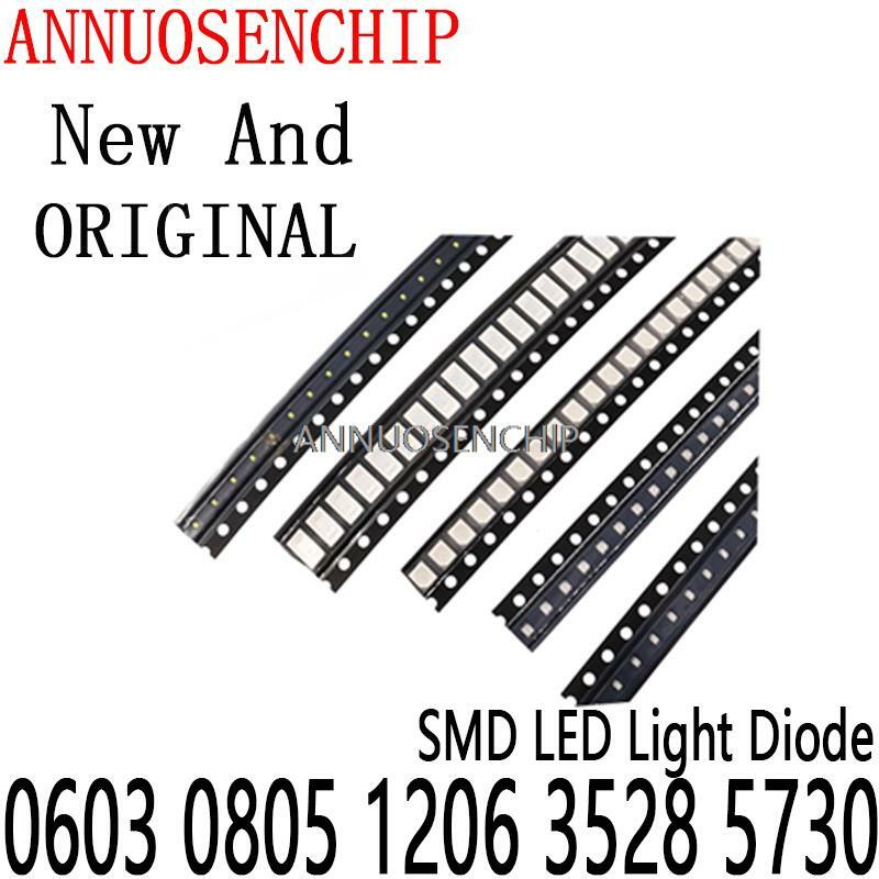 100PCS SMD Led Red Yellow Green White Blue Light Emitting Diode Clear Purple LED Light Diode 0603 0805 1206 3528 5730