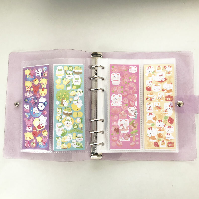 100 Grid Album Storage Book per adesivi decorativi per Album Kawaii strumenti di raccolta raccogliere decalcomania trasparente Organizer Notebook