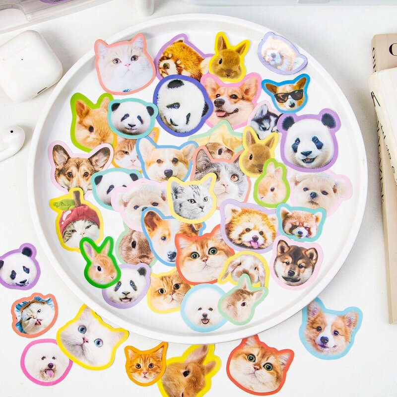 40 Pcs Cute Animal Stickers set kawaii Cartoon Stickers For Water Bottle Laptop Farm Zoo Animal Stickers For Scrapbooking