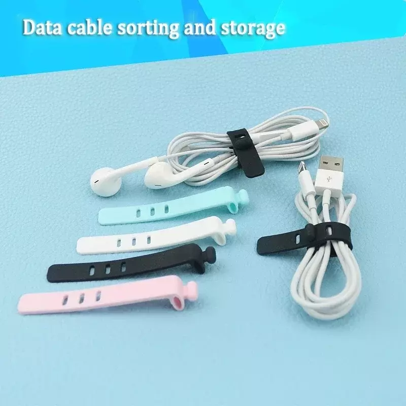 Silicone Cable Winder Organizer Earphone Clip Phone Charging Wire Cord Management Buckle Straps Charging Data Line Storge Holder