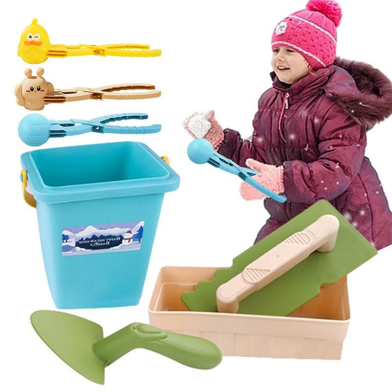 Molde de nieve de invierno para niños, Kit de Clips de nieve, juegos al aire libre, pinzas para hacer nieve, juguetes de arena de playa