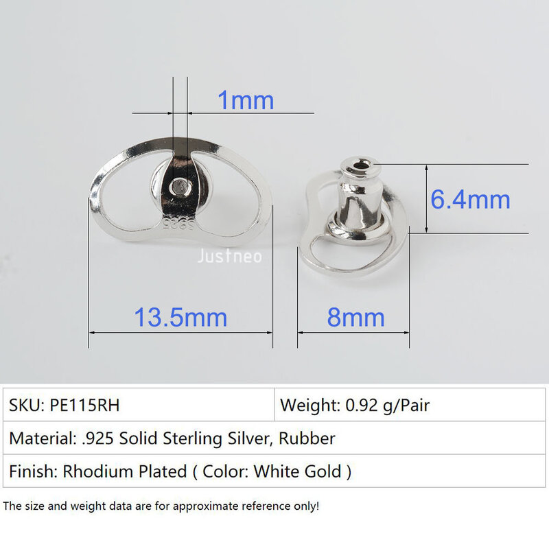 Oorbel Rug, Solid 925 Sterling Zilver Hypoallergeen Grote Earring Backs Voor Hangende Oren, Verstelbare Earring Liften Oorlel