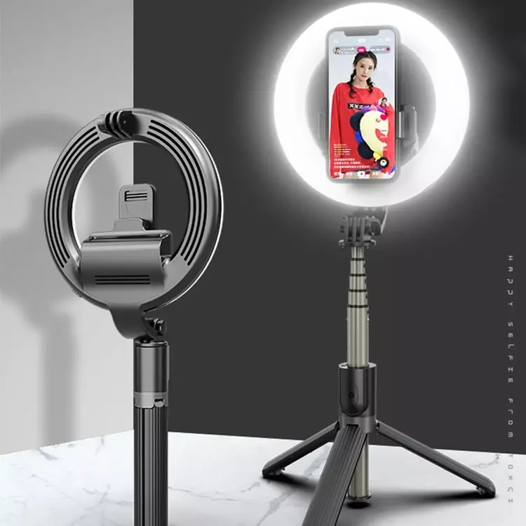 Grossista più venduto L07 LED con supporto per telefono luce ad anello di riempimento da 5 pollici e Selfie Stick