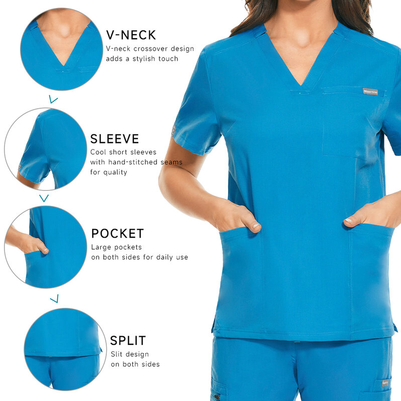 Hurtownie zestawy Scrubs pielęgniarki szpital odzież damska Scrubs garnitury lekarz ubrania robocze medyczne chirurgiczne Multicolor Unisex mundury