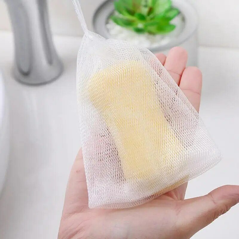 Сетчатая Сумка для мыла, пеноматериал, мыло для лица, пенообразующая сетка, отшелушивающая сумка, средство для мытья лица, сетка для ухода за кожей