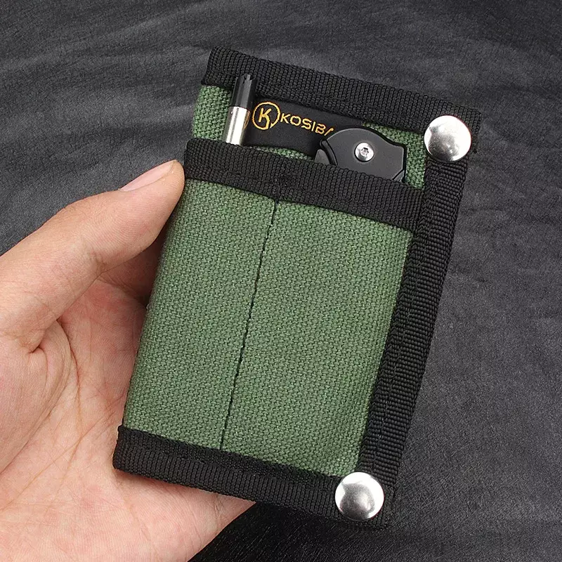 Wielofunkcyjny składany portfel etui na karty kredytowe do przechowywania narzędzie EDC z drzwiami nóż taktyczny długopis uniwersalne narzędzie torby z zapięciem