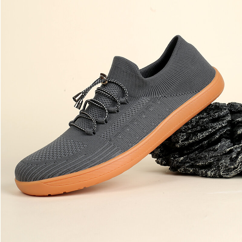 Fashion Men Wider Shoes Breathable Mesh Men Barefoot Wide-toed Shoes New Flats Soft Zero Drop Sole Wider Toe Sneakes Big Size