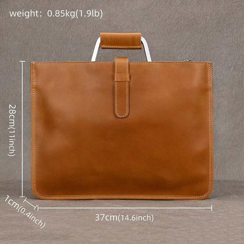 Vintage Style handbags for men 2022 designer luxury slim briefcase bag shoulder bag genuine leather men's working tote bags male