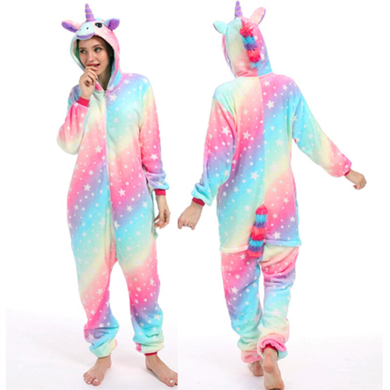 Einteilige Pyjamas Nachtwäsche Nachthemd Homewear Dessous Body suits Overall Halloween Cosplay Kostüme Langarm flauschige Pyjamas