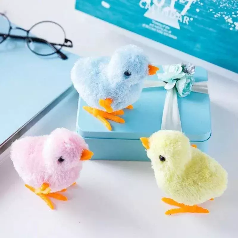 1Pcs Easter Wind Up Chick Speelgoed Nieuwigheid Springen Kip Pluche Baby Kuikens Speelgoed Geeft De Voorkeur Aan Benodigdheden Rekwisieten Cadeau Voor Kinderen Jongens Meisjes