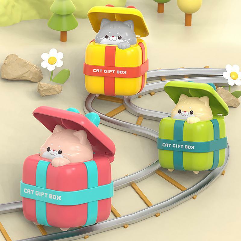 Creative Pull Back Press & Go Vehicle Interactive Toys Cartoon Cat early Educational learning regali di compleanno per bambini ragazzi ragazze