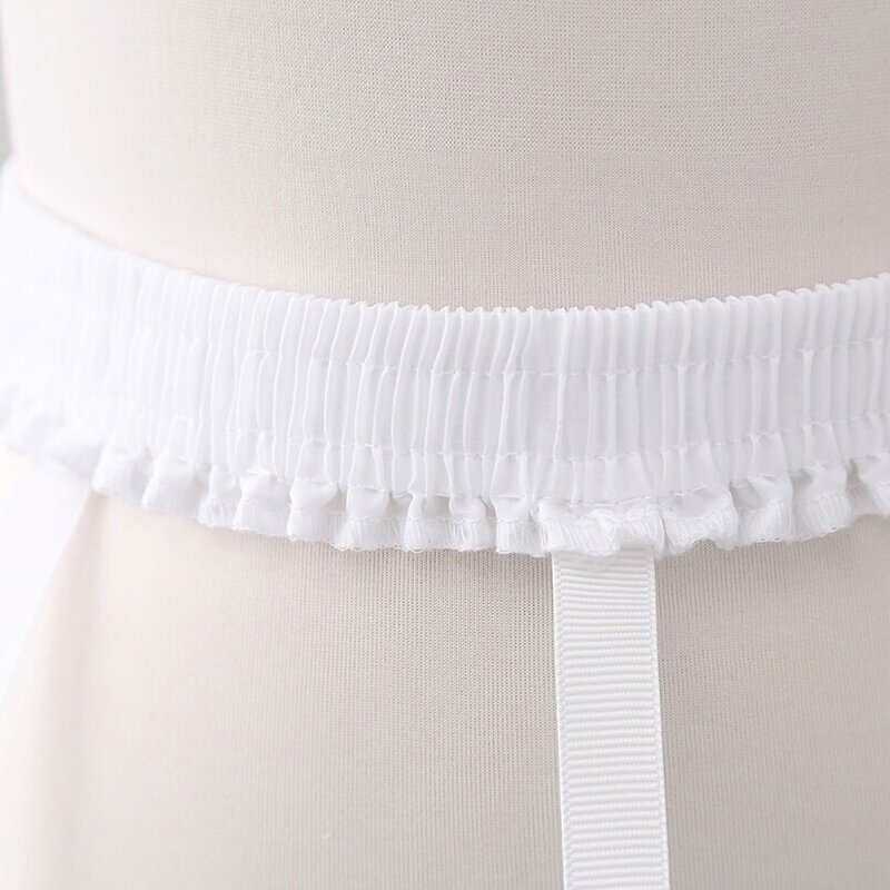 Wedding Bridal Crinoline Underskirt Women Girls Elastic Waistband Adjustable Pannier Petticoat 2 Hoop Cage Skirt